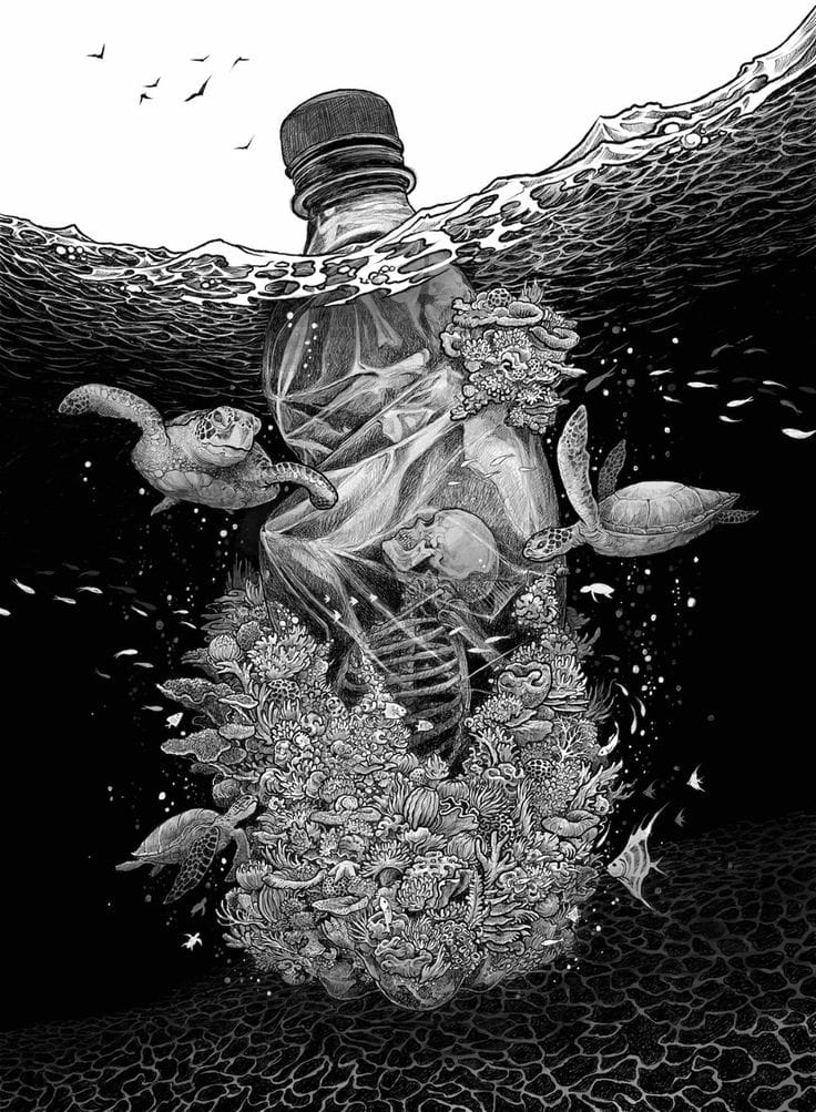 A message in a bottle.